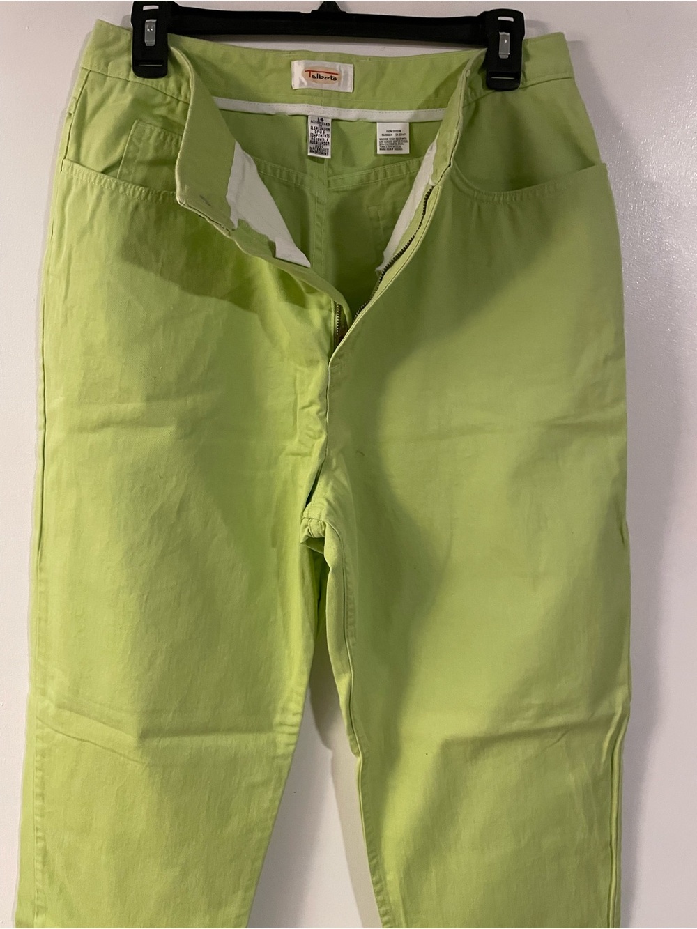 Talbots Lime Green Straight Leg Cotton Pants